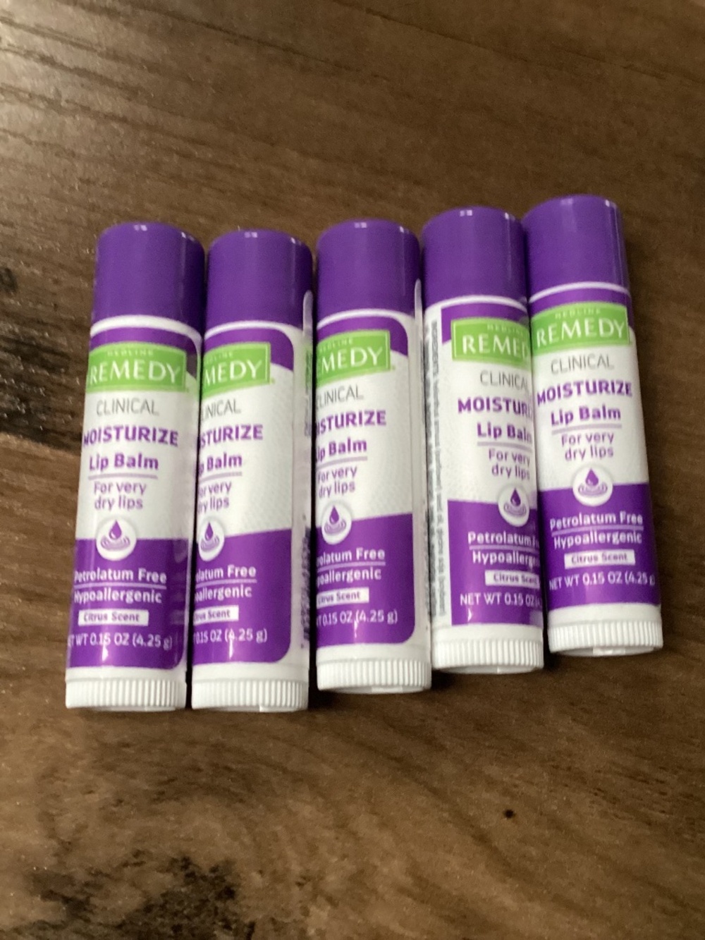 Medline Remedy Clinical Moisturize Lip Balm Citrus Scent 5 Pack